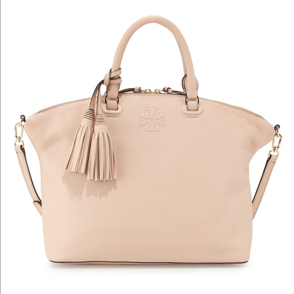 Tory Burch Thea Leather Satchel in Pale Apricot